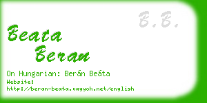 beata beran business card